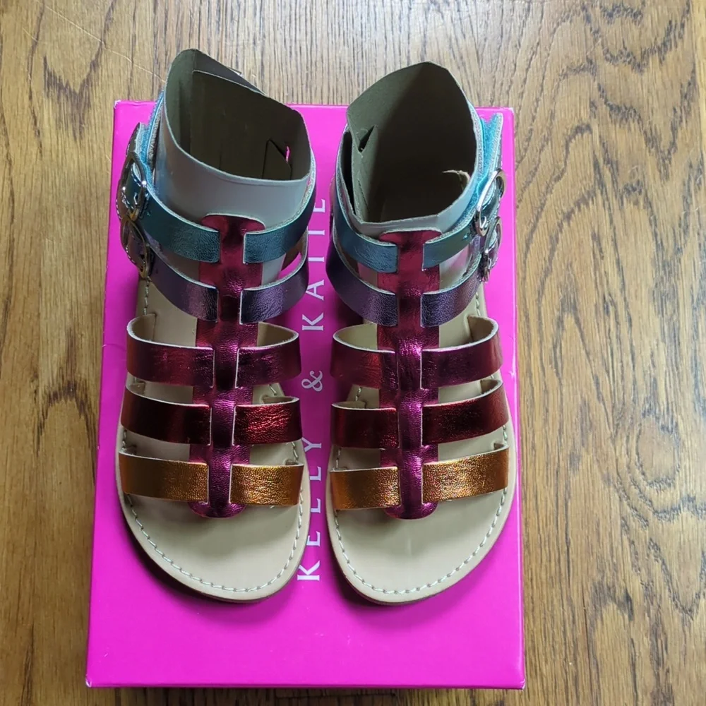 NIB Kelly & Katie Chloe Gladiator Rainbow Sandal Size 12T